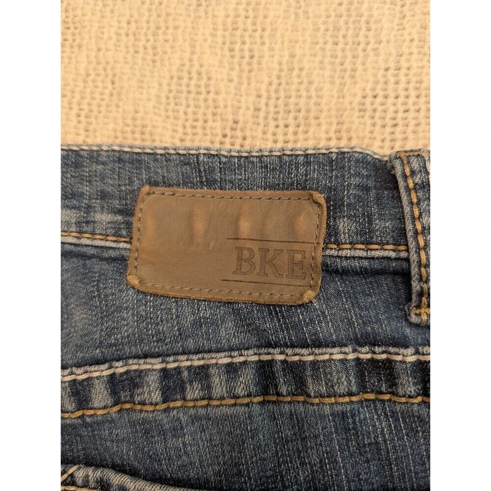 Buckle BKE Tyler Straight Leg Jeans Mens 36S Casual Stretch Thick Stitch Blue